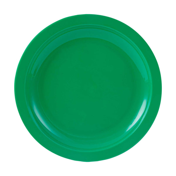 Restaurantware RW Kids Round Green Plastic Plate - 6 3/4" X 6 3/4" - 10 Count Box