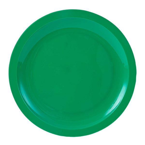Restaurantware RW Kids Round Green Plastic Plate - 9" X 9" - 10 Count Box