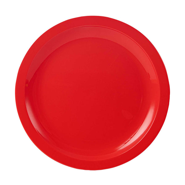 Restaurantware RW Kids Round Red Plastic Plate - 9" X 9" - 10 Count Box