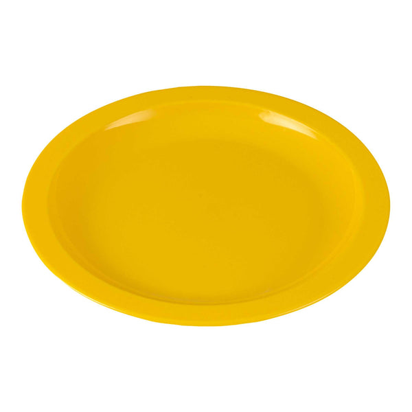 Restaurantware RW Kids Round Yellow Plastic Plate - 6 3/4" X 6 3/4" - 10 Count Box