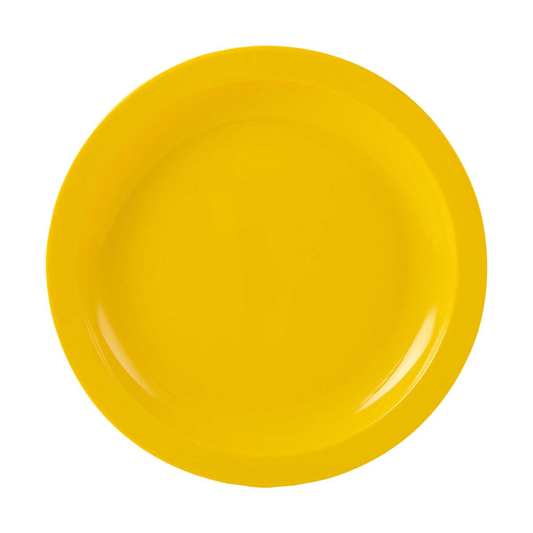 Restaurantware RW Kids Round Yellow Plastic Plate - 6 3/4" X 6 3/4" - 10 Count Box