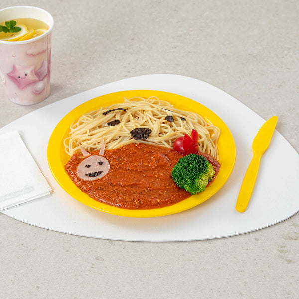 Restaurantware RW Kids Round Yellow Plastic Plate - 9" X 9" - 10 Count Box