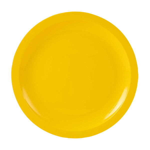 Restaurantware RW Kids Round Yellow Plastic Plate - 9" X 9" - 10 Count Box