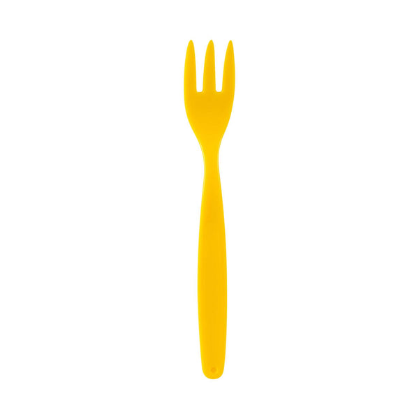 Restaurantware RW Kids Yellow Plastic Fork - 6 3/4" - 10 Count Box