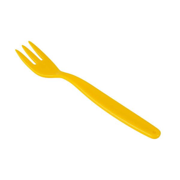 Restaurantware RW Kids Yellow Plastic Fork - 6 3/4" - 10 Count Box