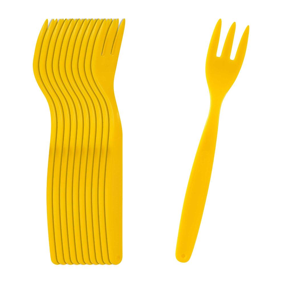 restaurantware RW Kids Yellow Plastic Fork - 6 3/4" - 10 count box