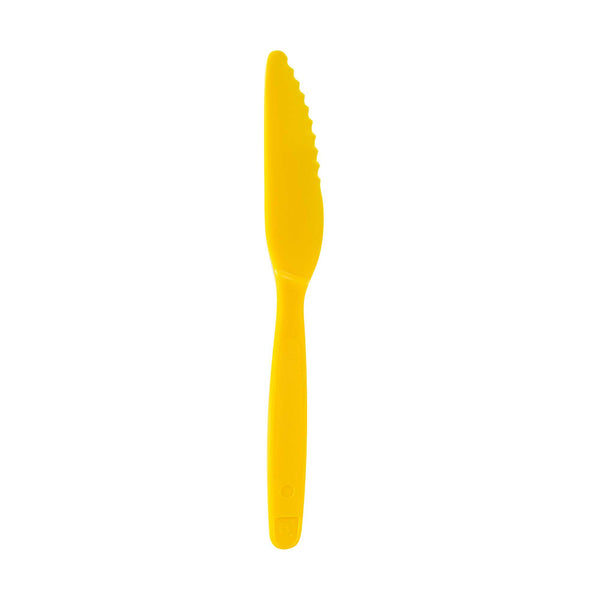 Restaurantware RW Kids Yellow Plastic Knife - 7" - 10 Count Box