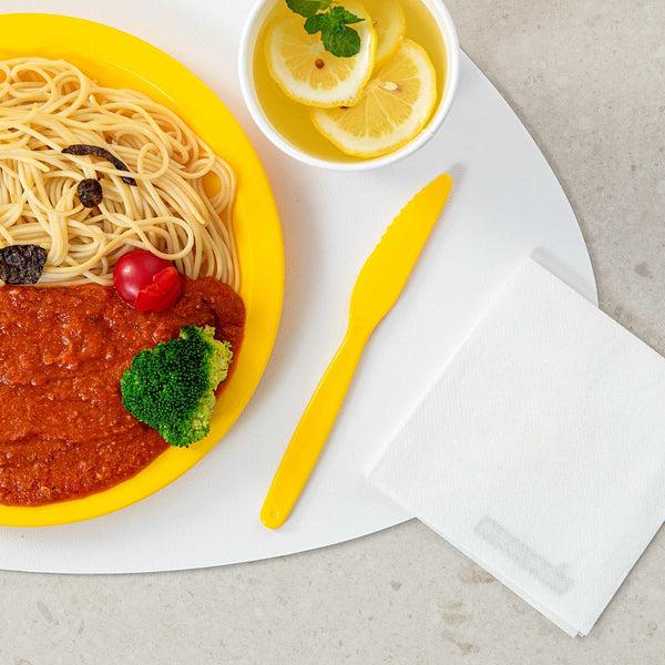 Restaurantware RW Kids Yellow Plastic Knife - 7" - 10 Count Box