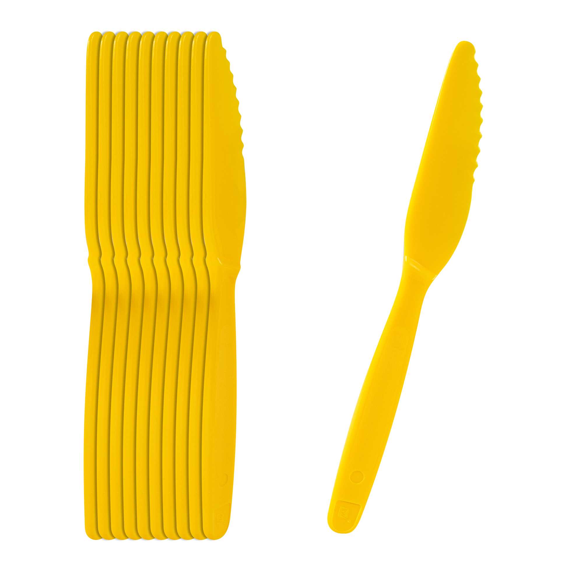 restaurantware RW Kids Yellow Plastic Knife - 7" - 10 count box