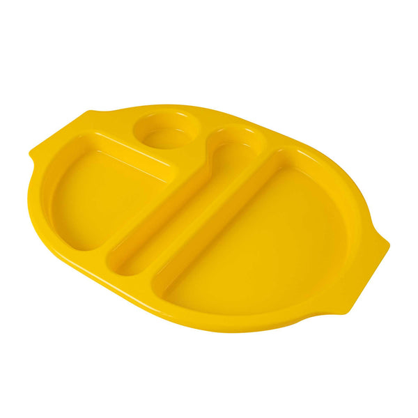 Restaurantware RW Kids Yellow Plastic Lunch Tray - 4 Compartments - 14 3/4" X 11" X 1" - 10 Count Box