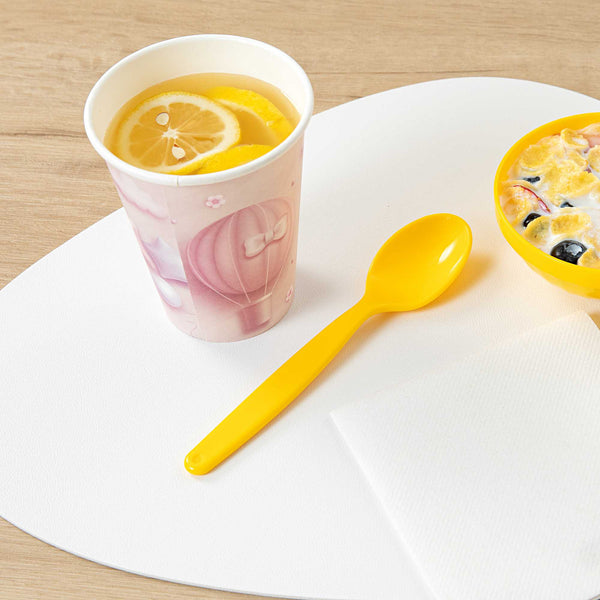 Restaurantware RW Kids Yellow Plastic Spoon - 6 3/4" X 1 1/4" - 10 Count Box