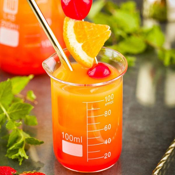 Restaurantware RW Lab 100 ML Glass Beaker - Borosilicate - 2 1/4" X 2 1/4" X 3" - 10 Count Box