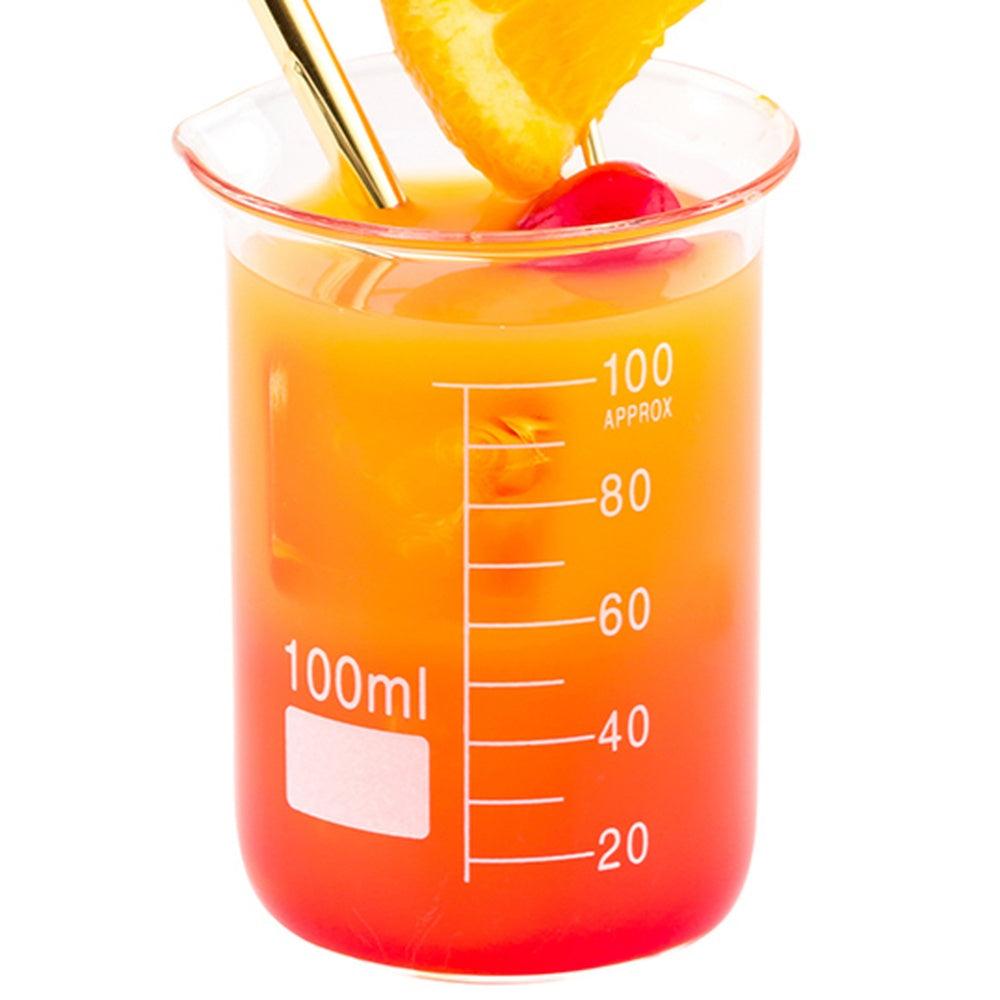 restaurantware RW Lab 100 mL Glass Beaker - Borosilicate - 2 1/4" x 2 1/4" x 3" - 10 count box