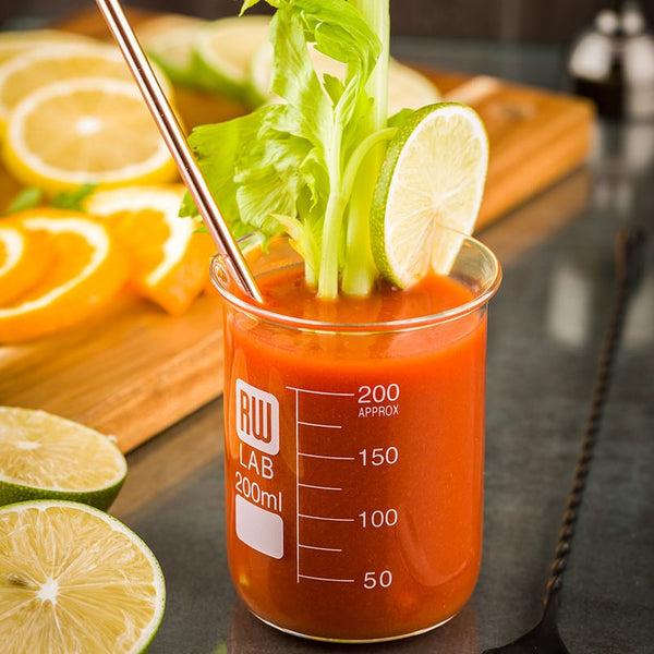 Restaurantware RW Lab 200 ML Glass Beaker - Borosilicate - 3" X 2 3/4" X 3 1/2" - 10 Count Box