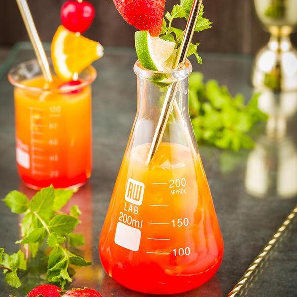 Restaurantware RW Lab 200 ML Glass Conical Flask - Borosilicate - 3" X 3" X 5 1/2" - 10 Count Box
