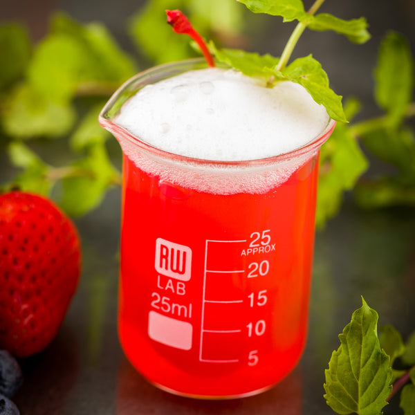 Restaurantware RW Lab 25 ML Glass Beaker - Borosilicate - 1 1/2" X 1 3/4" X 2" - 10 Count Box