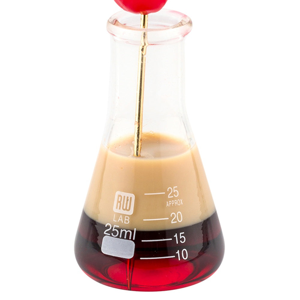 restaurantware RW Lab 25 mL Glass Conical Flask - Borosilicate - 1 3/4" x 1 3/4" x 3" - 10 count box