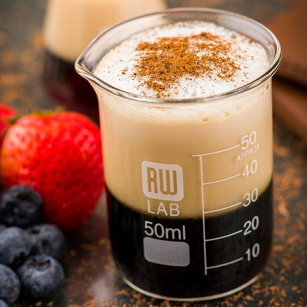 Restaurantware RW Lab 50 ML Glass Beaker - Borosilicate - 2" X 2" X 2 1/2" - 10 Count Box