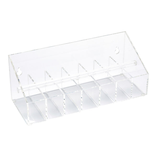 Restaurantware RW Smart Clear Acrylic Label Dispenser - 7 Slots - 14 1/2" X 3 1/2" X 3 1/2" - 1 Count Box
