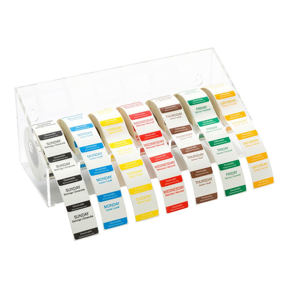 restaurantware RW Smart Clear Acrylic Label Dispenser - 7 Slots - 14 1/2" x 3 1/2" x 3 1/2" - 1 count box