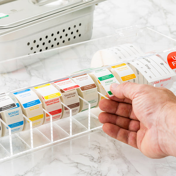 Restaurantware RW Smart Clear Acrylic Label Dispenser - 9 Slots With Lid - 15" X 3 1/4" X 3 1/2" - 1 Count Box