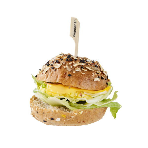 Restaurantware RW Smart Natural Bamboo Paddle Pick / Food Marker - Vegetarian - 4" - 1000 Count Box