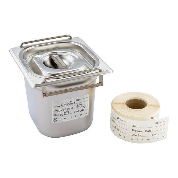 Restaurantware RW Smart White Paper General Food Rotation Label - Dissolvable - 2" X 3" - 500 Count Roll