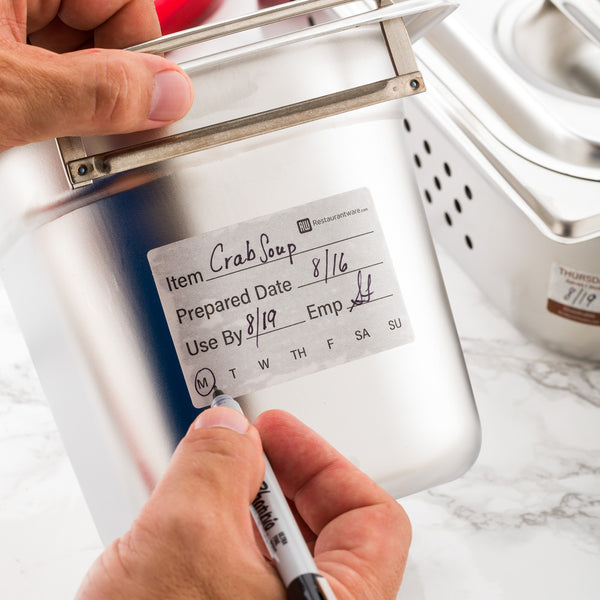 Restaurantware RW Smart White Paper General Food Rotation Label - Dissolvable - 2" X 3" - 500 Count Roll