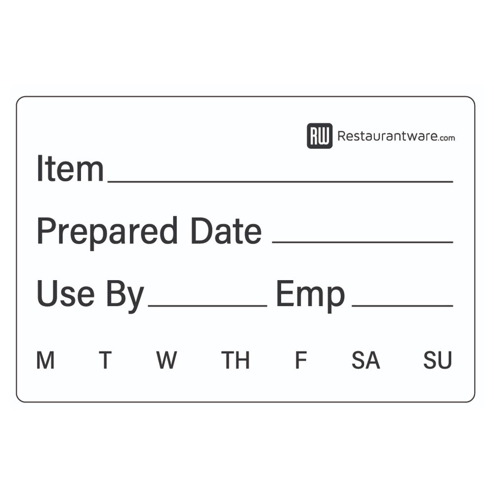 restaurantware RW Smart White Paper General Food Rotation Label - Dissolvable - 2" x 3" - 500 count roll