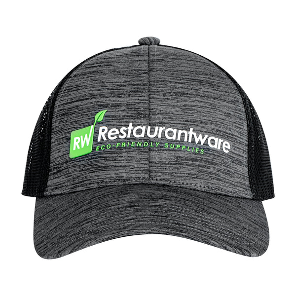 Restaurantware RW Threads Black Trucker Snapback Hat - 1 Count Box