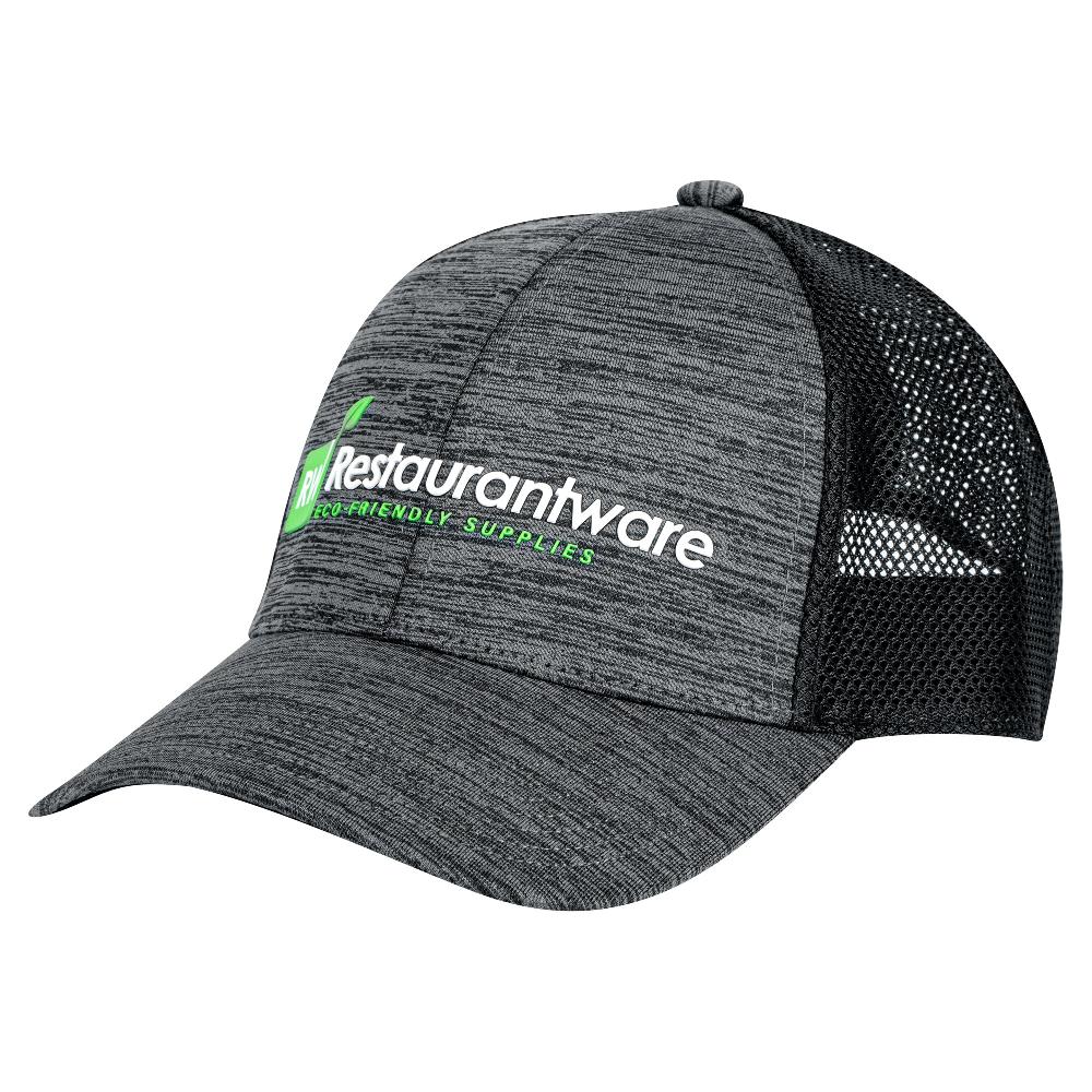 restaurantware RW Threads Black Trucker Snapback Hat - 1 count box