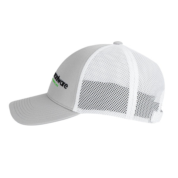 Restaurantware RW Threads Gray And White Trucker Snapback Hat - 1 Count Box