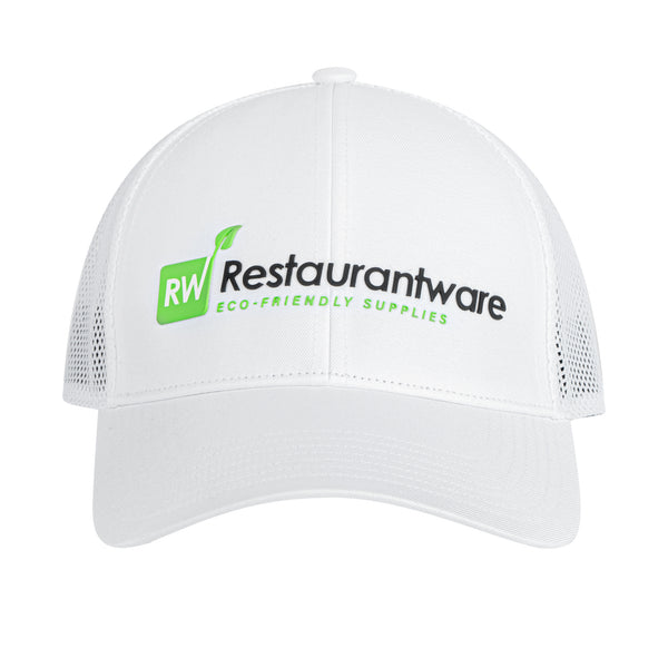 Restaurantware RW Threads White Trucker Snapback Hat - 1 Count Box