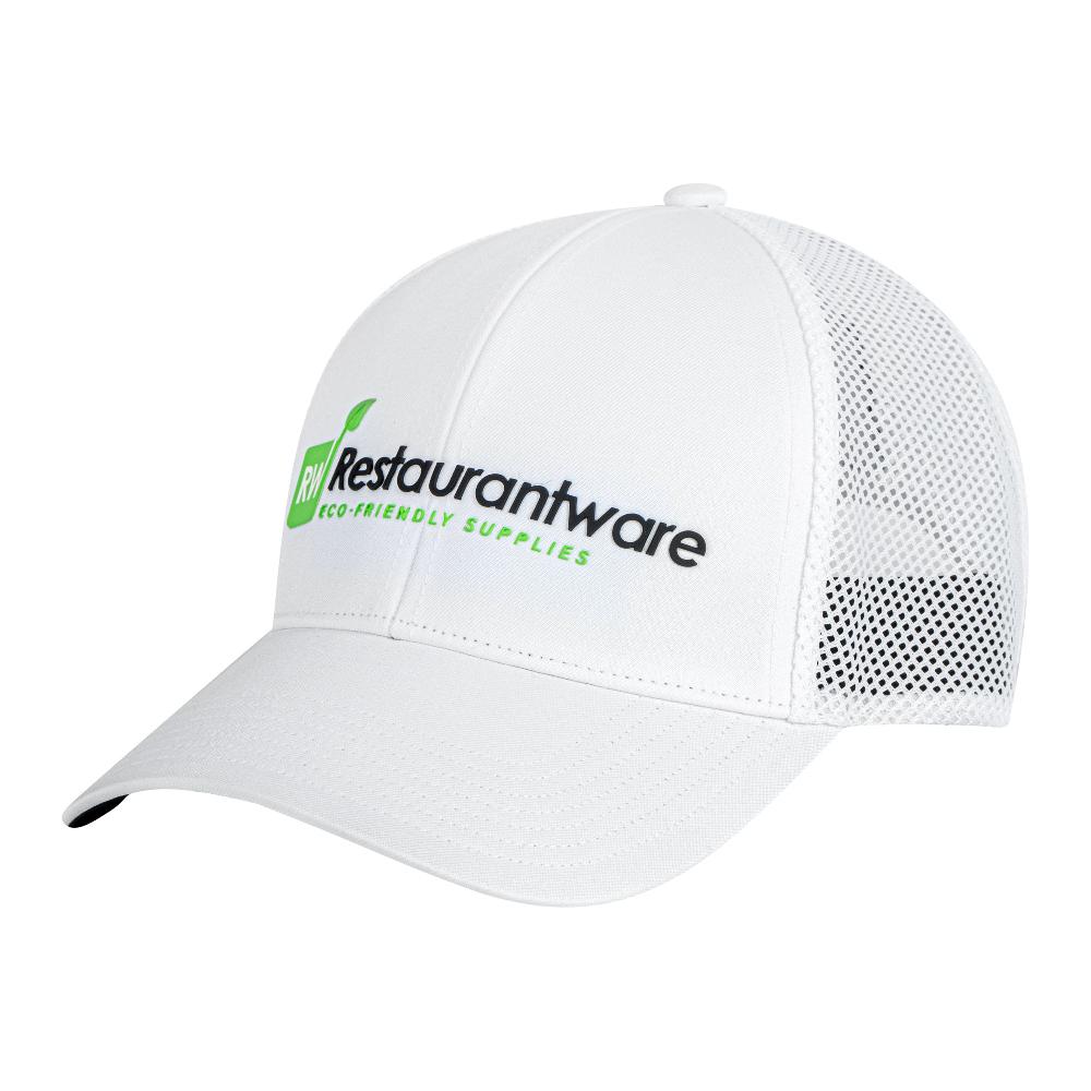 restaurantware RW Threads White Trucker Snapback Hat - 1 count box