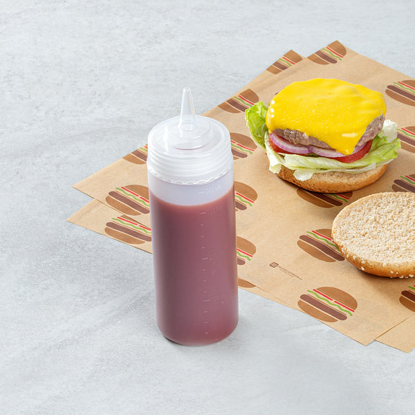 Restaurantware Sauce Tek 12 Oz Clear Plastic Squeeze Bottle - Precision Tip - 2 1/4" X 2 1/4" X 8" - 1 Count Box