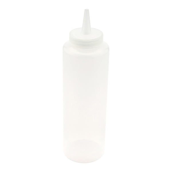 Restaurantware Sauce Tek 12 Oz Clear Plastic Squeeze Bottle - Precision Tip - 2 1/4" X 2 1/4" X 8" - 6 Count Box