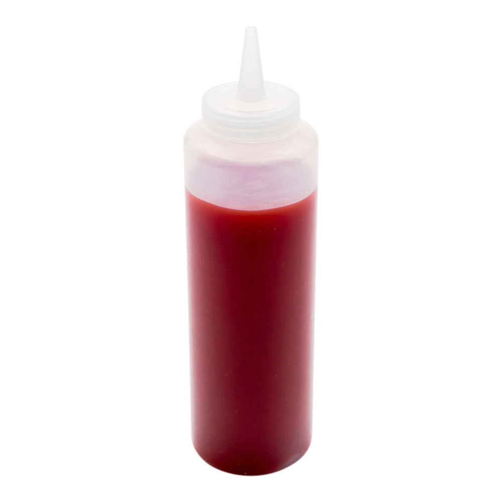 restaurantware Sauce Tek 12 oz Clear Plastic Squeeze Bottle - Precision Tip - 2 1/4" x 2 1/4" x 8" - 6 count box