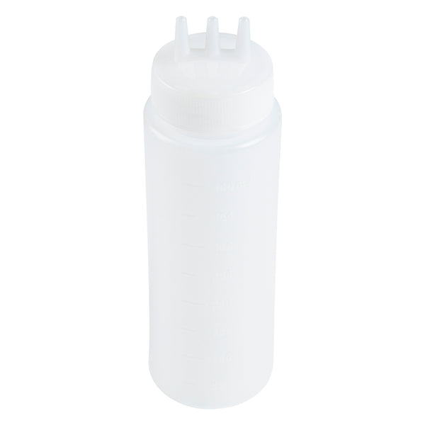 Restaurantware Sauce Tek 16 Oz Clear Plastic All-Purpose Squeeze Bottle - With Triple Dispersion Tip - 6 Count Box