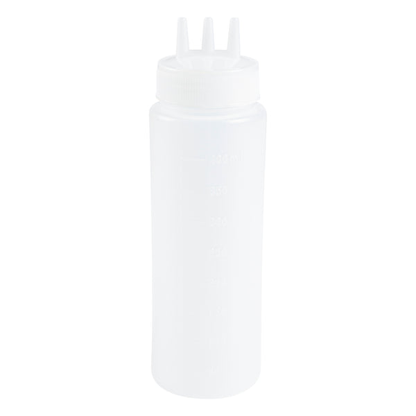 Restaurantware Sauce Tek 16 Oz Clear Plastic All-Purpose Squeeze Bottle - With Triple Dispersion Tip - 6 Count Box