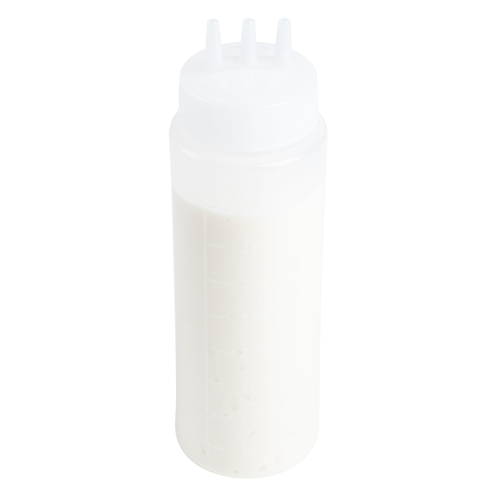 restaurantware Sauce Tek 16 oz Clear Plastic All-Purpose Squeeze Bottle - with Triple Dispersion Tip - 6 count box