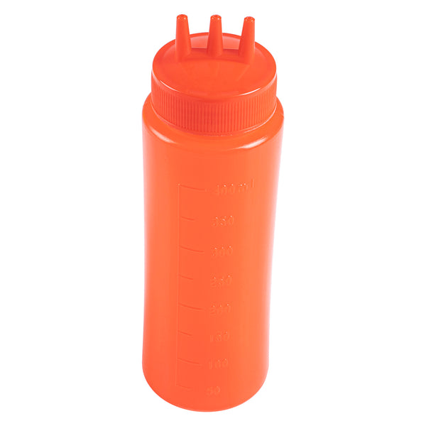 Restaurantware Sauce Tek 16 Oz Red Plastic Ketchup Squeeze Bottle - With Triple Dispersion Tip - 6 Count Box