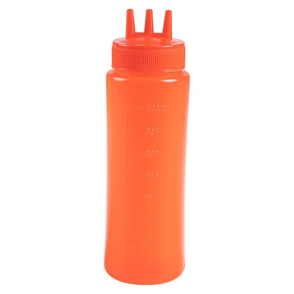 Restaurantware Sauce Tek 16 Oz Red Plastic Ketchup Squeeze Bottle - With Triple Dispersion Tip - 6 Count Box