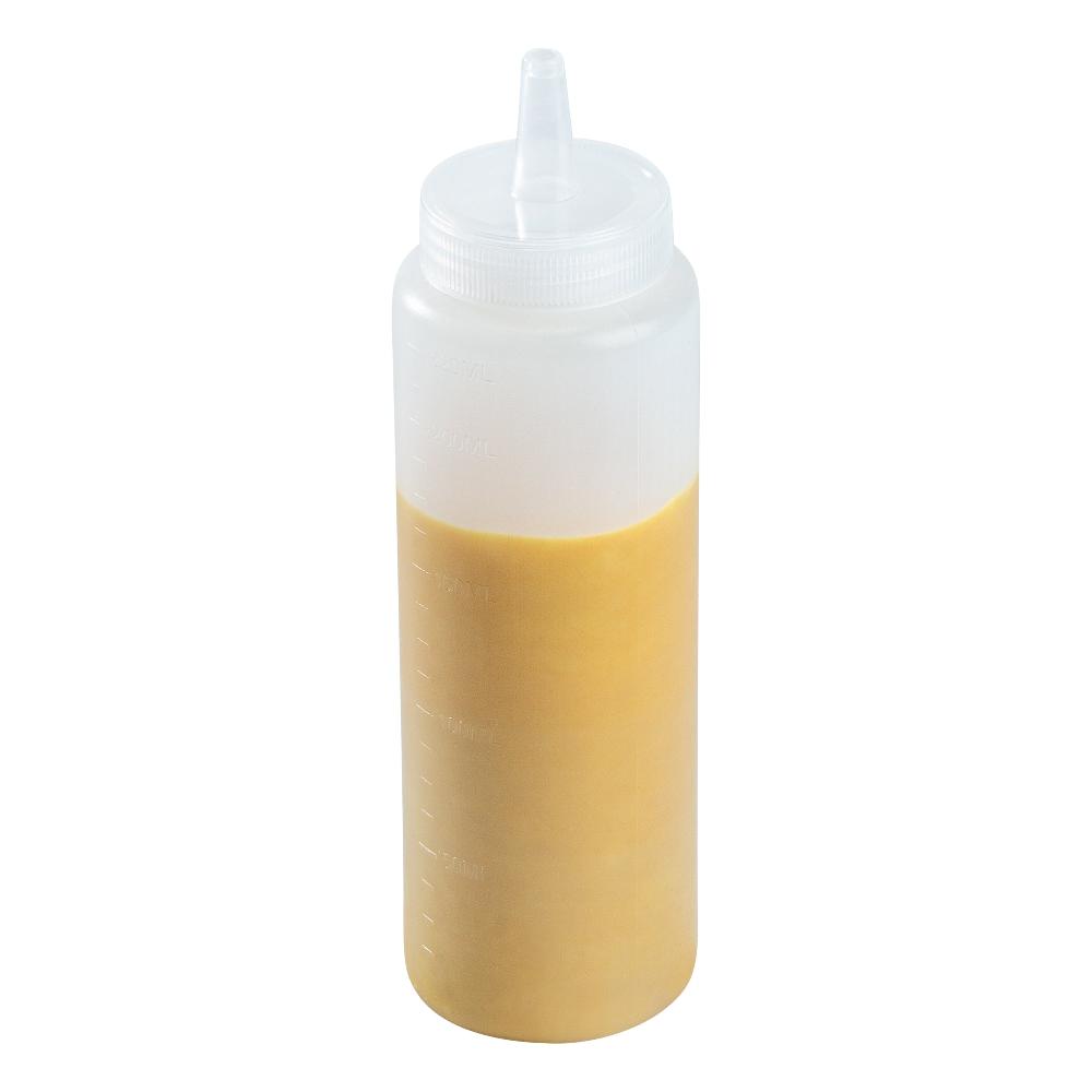 restaurantware Sauce Tek 8 oz Clear Plastic Squeeze Bottle - Precision Tip - 2" x 2" x 7" - 6 count box