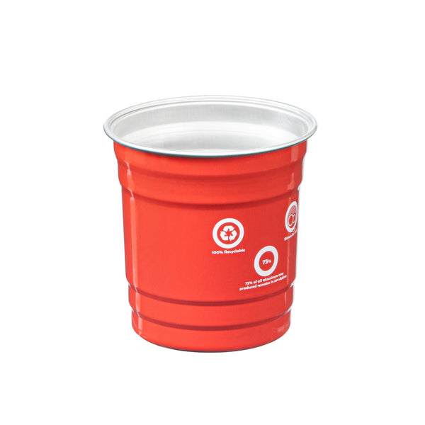 Restaurantware Saving Nature 10 Oz Red Aluminum Drinking Cup - 3 1/2" X 3 1/2" X 3" - 100 Count Box