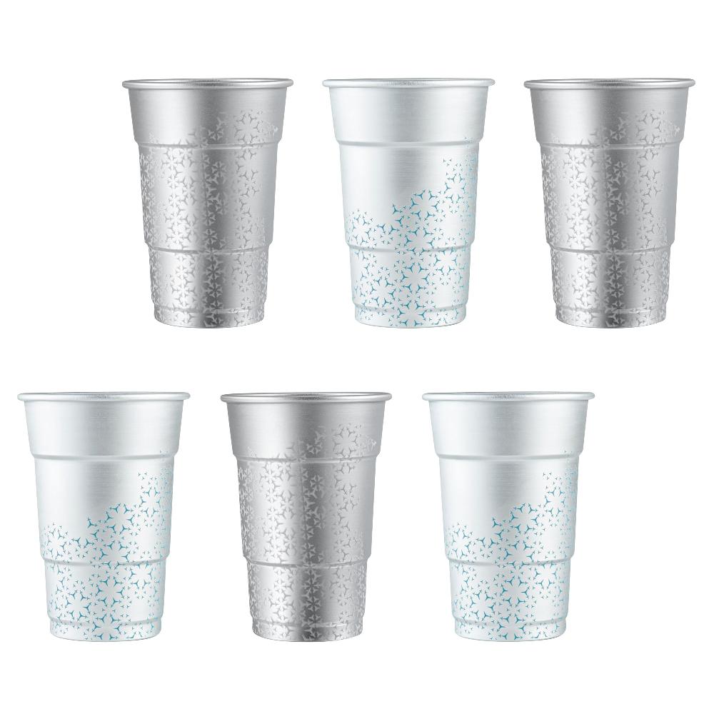 restaurantware Saving Nature 16 oz Aluminum Color Changing Drinking Cup - 3 1/2'' x 3 1/2'' x 5'' - 48 count box