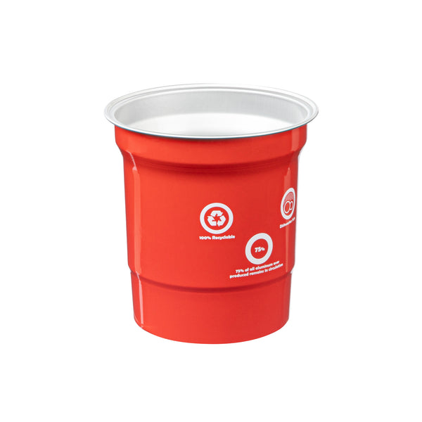 Restaurantware Saving Nature 16 Oz Red Aluminum Drinking Cup - 3 3/4" X 3 3/4" X 4" - 100 Count Box