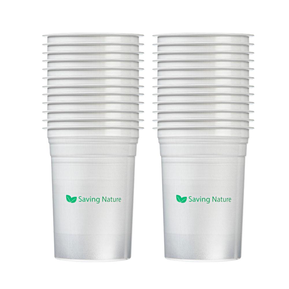 restaurantware Saving Nature 20 oz Aluminum Drinking Cup - 3 3/4" x 3 3/4" x 5" - 100 count box