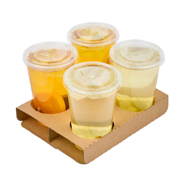 Restaurantware Saving Nature Kraft Paper Convertible Drink Carrier - Fits 2 Or 4 Cups - 8 1/2" X 6 1/2" X 1 1/2" - 100 Count Box