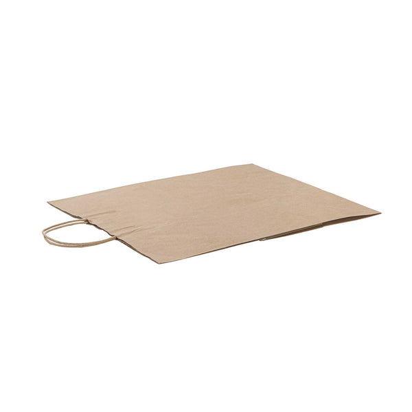 Restaurantware Saving Nature Kraft Paper Large Retail Bag - With Handles - 16" X 9 3/4" X 17 1/4" - 100 Count Box