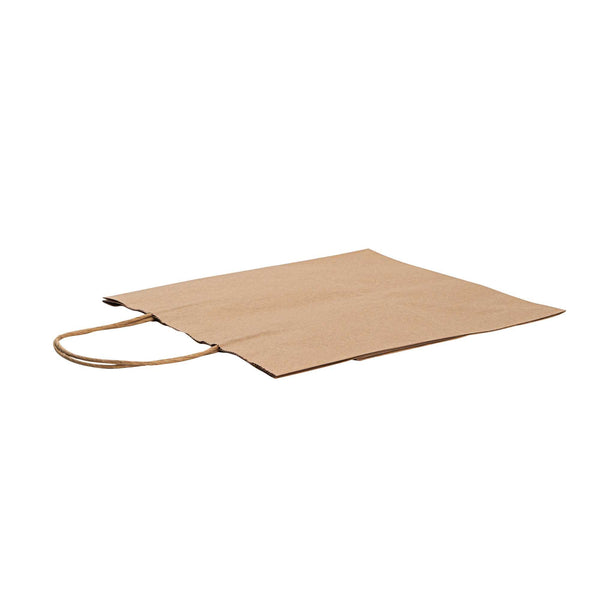 Restaurantware Saving Nature Kraft Paper Retail Bag - With Handles - 10 1/4" X 7 3/4" X 10 1/2" - 100 Count Box